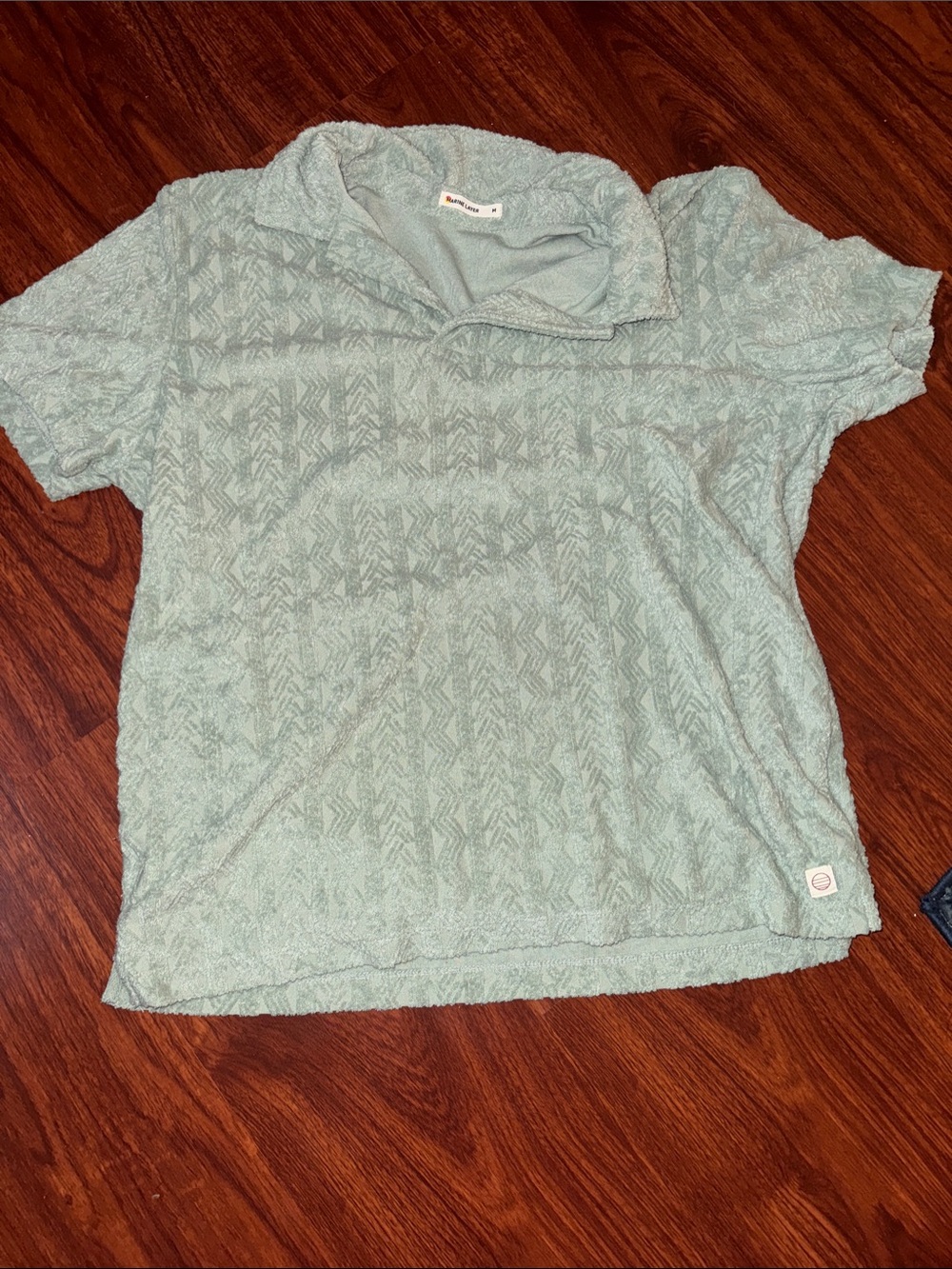 Marine Layer Sage Green Terry Short Sleeve Polo